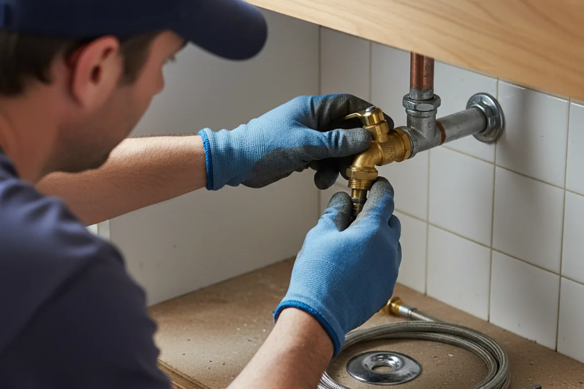 Shutoff valve and fitting work during Emergency Plumbing in Carrollton